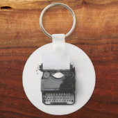 作家、ジャーナリスト、ブロガーの古いタイプライター キーホルダー (正面)
