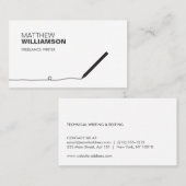 作家・ライター用鉛筆ビジネスカード 名刺 (正面/裏面)