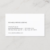 作家・ライター用鉛筆ビジネスカード 名刺 (裏面)