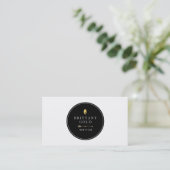 作家、作家の名刺-シックな金ゴールドおよび黒 名刺 (スタンド正面)