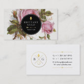 作家、作家の名刺-フェミニン上がりました 名刺 (正面/裏面)