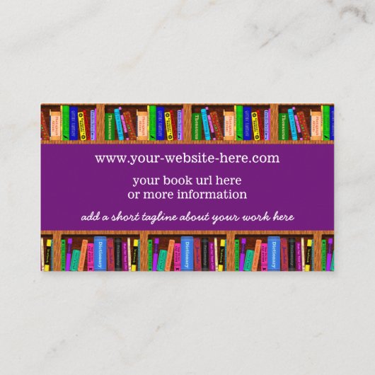作家/作家の本のプロモーションの棚パターン 名刺 (裏面)
