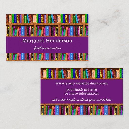 作家/作家の本のプロモーションの棚パターン 名刺 (正面/裏面)