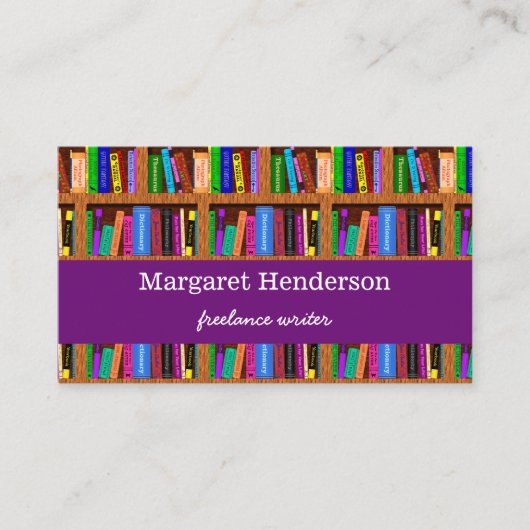 作家/作家の本のプロモーションの棚パターン 名刺 (正面)