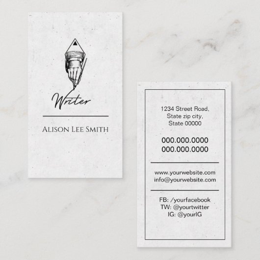 作家 名刺 (正面/裏面)