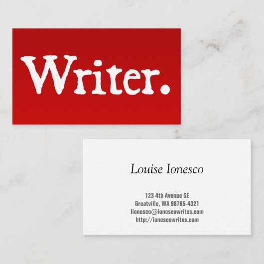 作家 名刺 (正面/裏面)