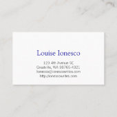 作家 名刺 (裏面)