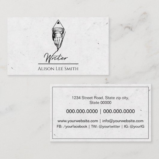 作家 名刺 (正面/裏面)