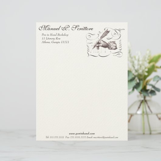 作家、図書館、作家のためのレターヘッド手元のペン レターヘッド (スタンド正面)