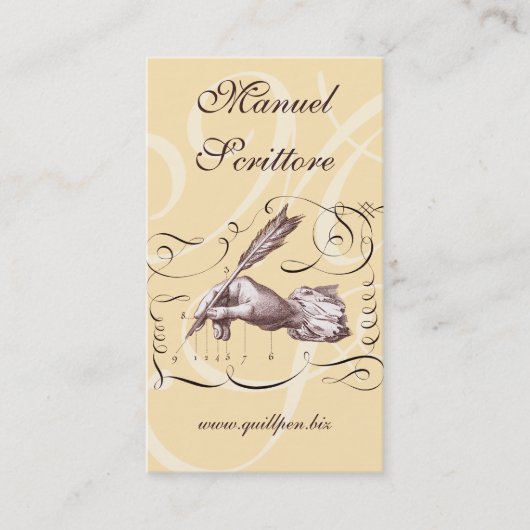 作家、本屋のための装飾的な名刺 名刺 (正面)