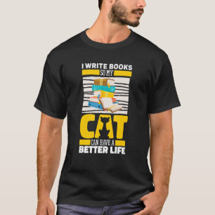 作家 猫 本 詩 詩人 小説家 Tシャツ