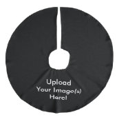 作成あなたの自身の写真のアップロードのクリスマスツリーのスカート フェイクリネンツリースカート (正面)