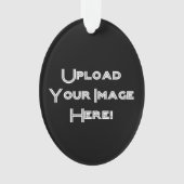 作成あなたの自身の写真のアップロードの陶磁器のオーナメント オーナメント (正面)