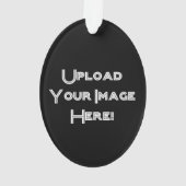 作成あなたの自身の写真のアップロードの陶磁器のオーナメント オーナメント (裏面)