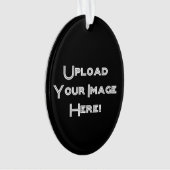 作成あなたの自身の写真のアップロードの陶磁器のオーナメント オーナメント (正面)