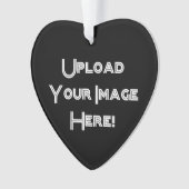 作成あなたの自身の写真のアップロードの陶磁器のオーナメント オーナメント (正面)
