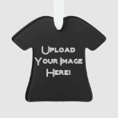 作成あなたの自身の写真のアップロードの陶磁器のオーナメント オーナメント (裏面)