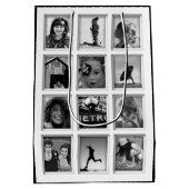 作成あなたの自身の写真のコラージュのギフトバッグ ミディアムペーパーバッグ (裏面)