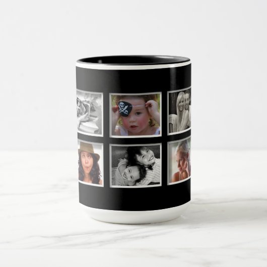 作成あなたの自身の写真のコラージュのコーヒー・マグ マグカップ (中央)