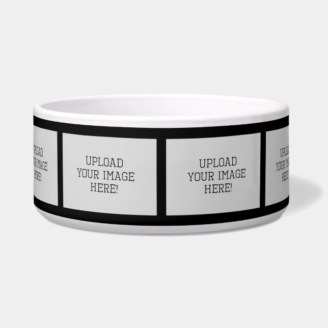 作成あなたの自身の写真のコラージュのペットフード水ボール ボウル (正面)