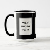 作成あなたの自身の3写真のクラシックなコーヒー・マグ(黒) マグカップ (左)