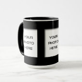 作成あなたの自身の3写真のクラシックなコーヒー・マグ(黒) マグカップ (正面左)