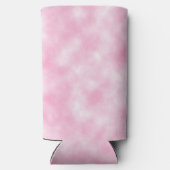 作成されたピンクとホワイトクラウドの抽象芸術パターン スリム缶クーラー (裏面)