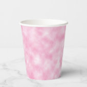 作成されたピンクとホワイトクラウドの抽象芸術パターン 紙コップ (裏面)