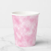 作成されたピンクとホワイトクラウドの抽象芸術パターン 紙コップ (正面)