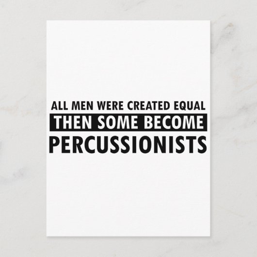 作成された均等なパーカッショニストデザイン ポストカード (正面)