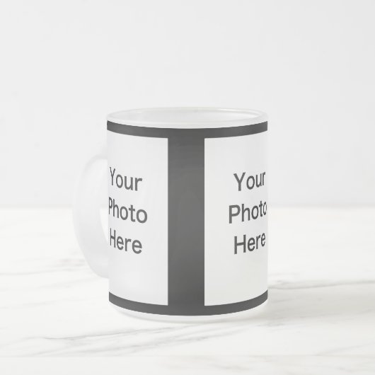 作成して下さいあなた自身の3つの写真の曇らされたガラスのマグ(10oz)を フロストグラスマグカップ (正面左)