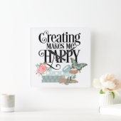 作成すると幸せな壁時計 スクエア壁時計 (ホーム)