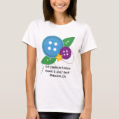 作成の場所ボタンのTシャツ(青い版) Tシャツ (正面)