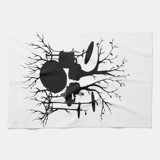 作成の~のドラムのテンポにビートは住んでいます キッチンタオル (横)