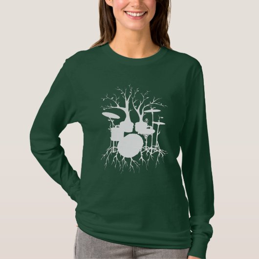 作成の~drum 1のテンポにビートは住んでいます tシャツ (正面)