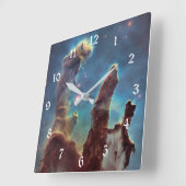 作成のNASAのハッブルの望遠鏡の写真の柱 スクエア壁時計 (傾斜)