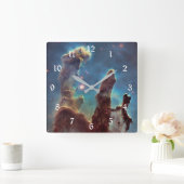 作成のNASAのハッブルの望遠鏡の写真の柱 スクエア壁時計 (ホーム)