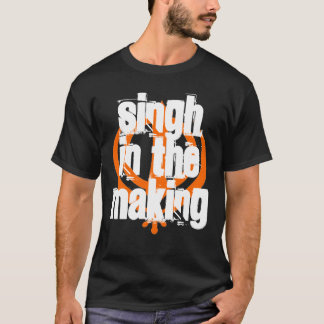 作成のSingh、カスタマイズ黒 Tシャツ