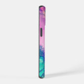 「作成はっきりした。明るく生きろ。」 ブラシ芸術的ストローク iPhone 15ケース (右側面)