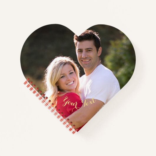 作成カスタムフォト文字ハート型らせん境界 ノートブック (正面)