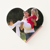 作成カスタムフォト文字ハート型らせん境界 ノートブック (裏面)