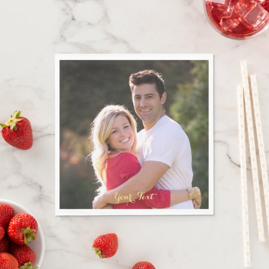 作成カスタムフォト文字パーティーランチ紙ナプキンス スタンダードランチョンナプキン (インサイチュ)