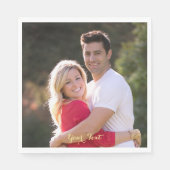 作成カスタムフォト文字パーティーランチ紙ナプキンス スタンダードランチョンナプキン (正面)