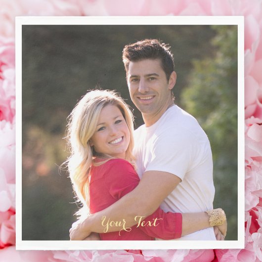 作成カスタムフォト文字パーティーランチ紙ナプキンス スタンダードランチョンナプキン