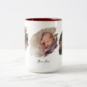 作成カスタムフォト文字2トーン茶コーヒーマグ ツートーンマグカップ (中央)