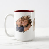 作成カスタムフォト文字2トーン茶コーヒーマグ ツートーンマグカップ (左)