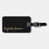 作成カスタムブラック金ゴールド旅行荷物バッグラベル ラゲッジタグ (正面横)