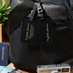 作成カスタムブラック金ゴールド旅行荷物バッグラベル ラゲッジタグ