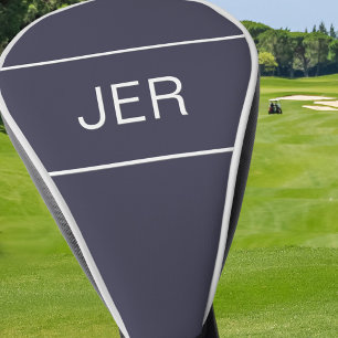 作成カスタムモノグラモダンムイニシャル青 ゴルフヘッドカバー