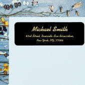 作成カスタム差出人住所ブラックゴールデン ラベル